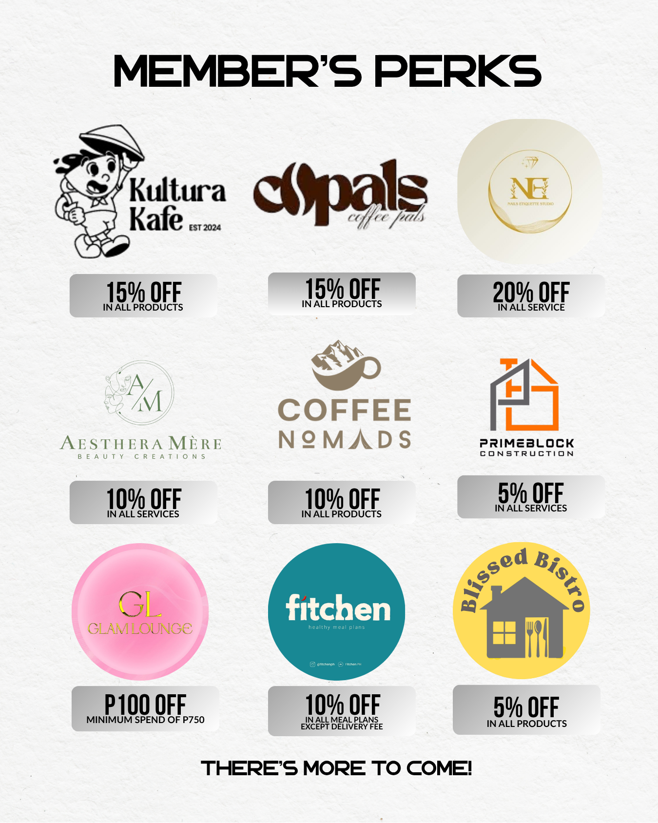 🎉 Your Pulse membership goes beyond the gym! Enjoy exclusive discounts from our partner brands by simply presenting your active Pulse Key Tag. From coffee and dining to beauty and construction services, your membership unlocks more value every day. Stay tuned—we're continuously adding new partners and exclusive perks just for you! 💪✨